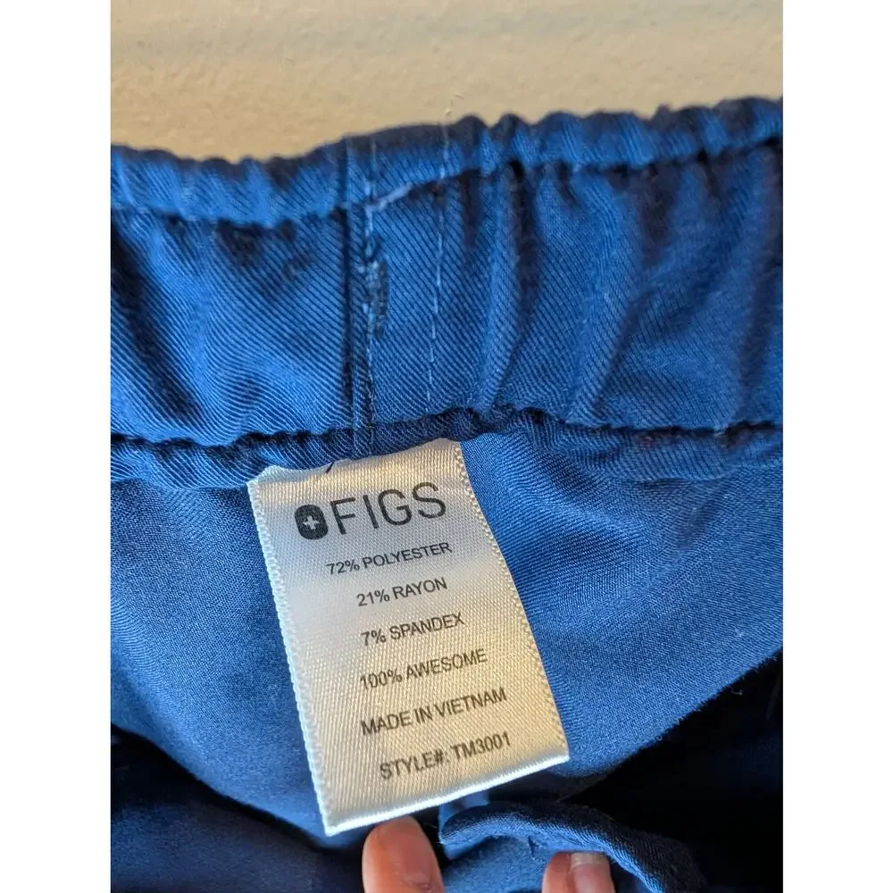 FIGS Technical Collection Scrub Pants Lot of 2 Navy Blue Drawstring XXL AS IS